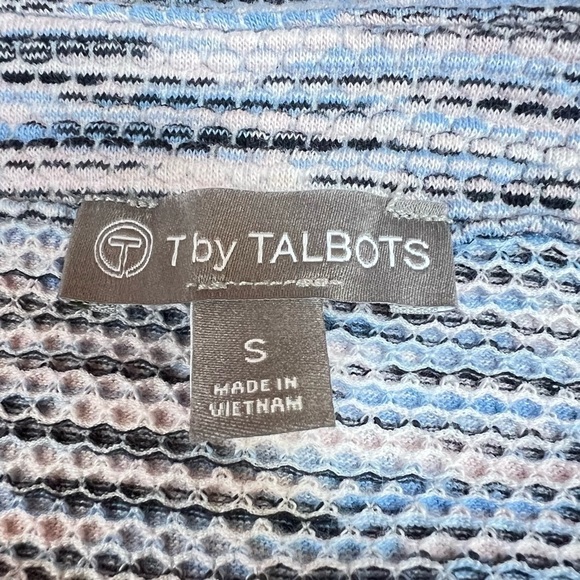 T by Talbots Space Dye Waffle-Knit Pullover 3/4 Sleeve Top Size S - Picture 6 of 11